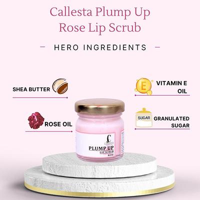 Callesta Plump Up Exfoliating Rose Lip Scrub 50 gm - Lip Scrubs