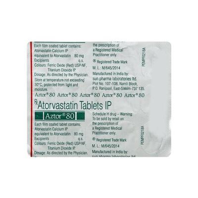 Aztor 80mg Tablet 15'S - High Cholesterol-Dys