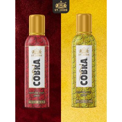 St. John Cobra True Man Body Spray 100 ml + Cobra Music Body Spray 100 ml - Men Deodorants/Roll-Ons