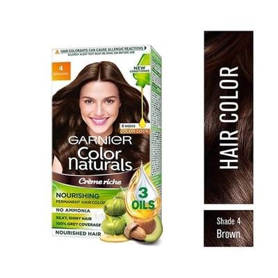 Garnier Color Naturals Creme Riche - Shade 4 Brown (70 ml + 60 gm) - Crème