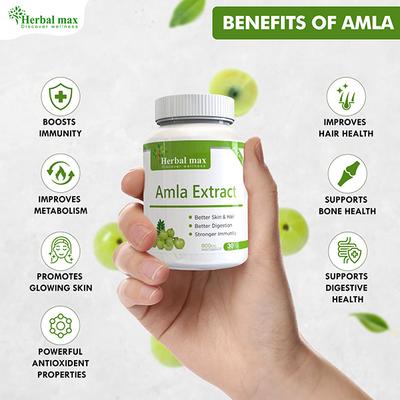 Herbal Max Amla Extract Dietary Supplement 800 mg Capsule 30's - Herbal Dietary Supplement