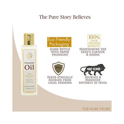 The Pure Story Coconut Oil Natural Virgin Cold Pressed Oils 100ml - Hair Oils