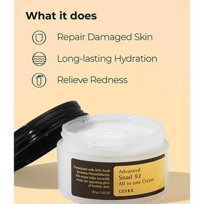COSRX Advanced Snail 92 All In One Cream 100gm - Face Moisturizers