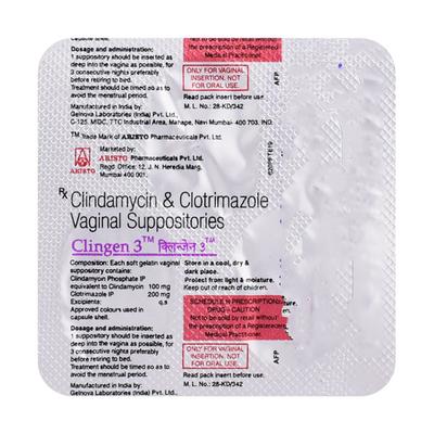 Clingen 3 Vaginal Suppository 3'S - Vaginal Conditions-Pre