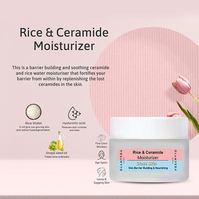 Glamveda Korean Glass Skin Rice & Ceramide 3 Step Daily Skincare Routine For Women3 Items 1's - Makeup Kits & Sets