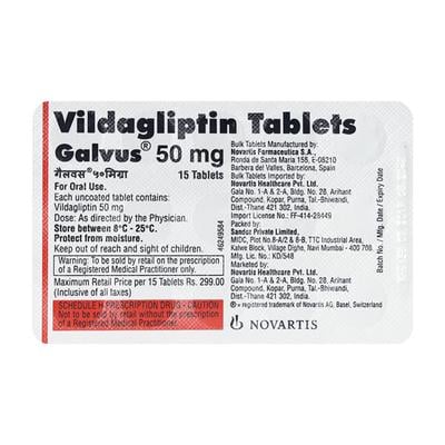 Galvus 50mg Tablet 15'S - Diabetes-Ant