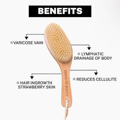 House of Beauty Dry Brush For Body For Lymphatic Drainage, Smooth Skin, In-Grown Hair 1's - Others