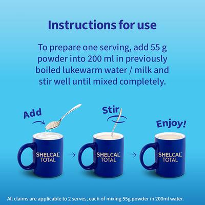 SHELCAL TOTAL NO ADDED SUGAR VANILLA FLAVOUR Powder 400g - Multi-Vitamins