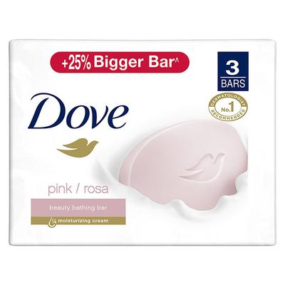 Dove Pink Beauty Bathing Bar - Soft, Smooth, glowing Skin Moisturised Cream 3's - Soaps