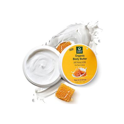 Organic Harvest Body Butter Cream with Honey & Milk, Natural Body Butter Cream for Women with Dry, Itchy, All Skin Types 100 gm - Shower Gels & Body Wash