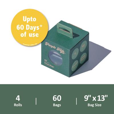Purple Tails Dog Poop Bag Rolls - Sandalwood 60's - Pet accessories