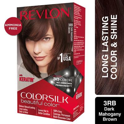 Revlon Colorsilk Beautiful Hair Color with Keratin - Dark Mahogany Brown 3RB 1's - Crème