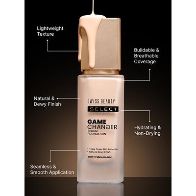 Swiss Beauty Select Game Changer Serum Lightweight Foundation - Nude Cream 30 gm - Foundation