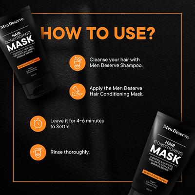 Men Deserve Hair Conditioning Mask for Hair Fall Control and Nourishment 100 ml - Conditioners