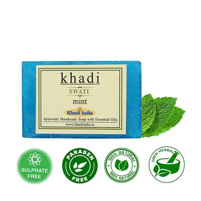 Khadi Swati Ayurvedic Handmade Soap - Mint 125 gm - Soaps