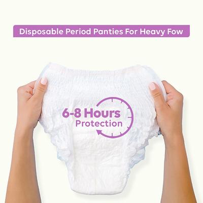 LAIQA Period Panties for Women - Free Size Leak Proof Protection for Periods Heavy Flow Disposable Period Panty for 360 Protection Ultra-Absorbent Overnight Napkins 4's - Others