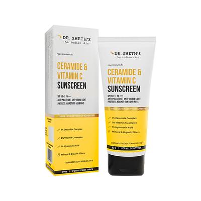 Dr. Sheth'S Ceramide & Vitamin C SPF 50+ PA+++ Sunscreen 80gm - Face Sunscreen