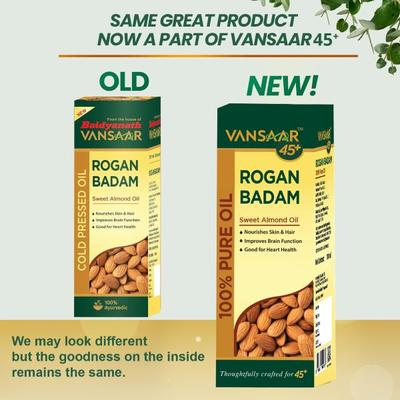 Vansaar 45+ Rogan Badam Sweet Almond Oil 100 ml - Speciality Medicines