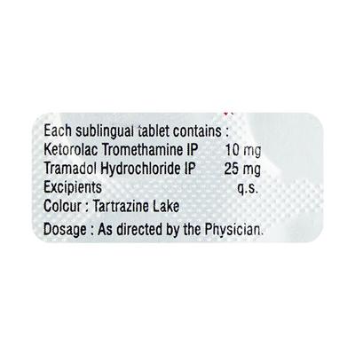 Ketotram 10/25mg Tablet 10'S - Pain relief-Nsa