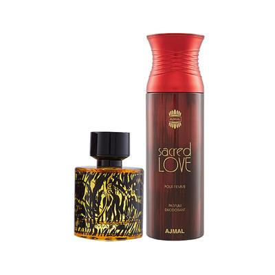 Maryaj Wild Stripes EDP Aromatic Oriental Perfume And Ajmal Sacred Love Deodorant Floral Musky Fragrance 300 ml - Perfumes (Edt/Edp)
