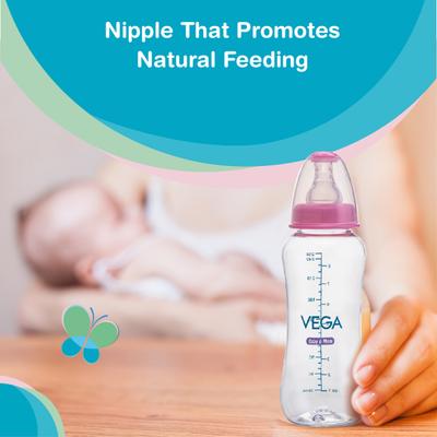 Vega Baby & Mom Tritan Feeding Bottle Regular Neck - Pink 250ml - Feeding & Nursing