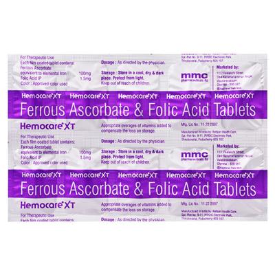 Hemocare XT Tablet 10'S - Iron Supplement/Anaemia-Vma