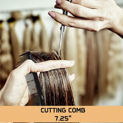 Vega Professional Cutting Comb 7.25' (Carbon Anti-Static Black Line Hair Comb) (VPVCC-04) 1's - Hair Combs