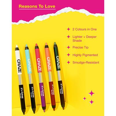 Swiss Beauty Craze It's Extraa Duo Kajal with Vitamin E, 2-In-1 Shades Mean Girls (03) 2.6 gm - Kajal & Kohls
