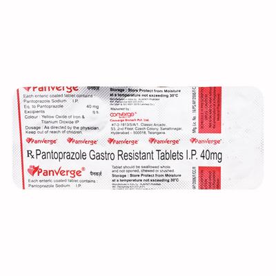 PANVERGE 40mg Tablet 10's - Ulcer/Reflux/Flatulence-Aaa