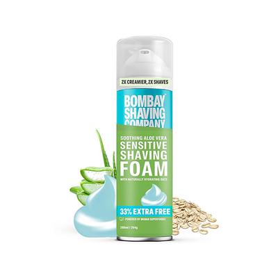 Bombay Shaving Company Shaving Foam with Aloe Vera & Oats - Sensitive 264gm - Shaving Foams