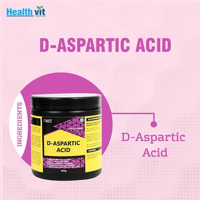 Healthvit Fitness D-Aspartic Acid Powder - Unflavoured 300 gm - Workout Essentials