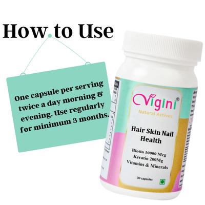 Vigini Hair Skin Nail Health Capsule 30's - Personal Care (Ayush)