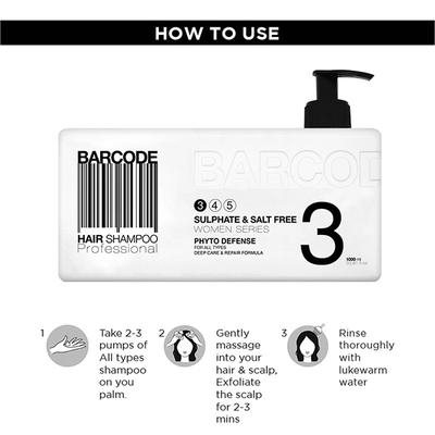 Barcode Professional Hair Shampoo Sulphate & Salt Free (BCSH001) 1000 ml - Shampoos
