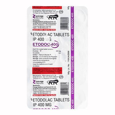 ETODOC 400 Tablet 10's - Pain relief-Nsa
