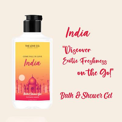 The Love Co. India Body Wash - Body Wash For Women - Hydrating - Moisturizing Body Care - 100% Vegan - Paraben Free 250 ml - Shower Gels & Body Wash