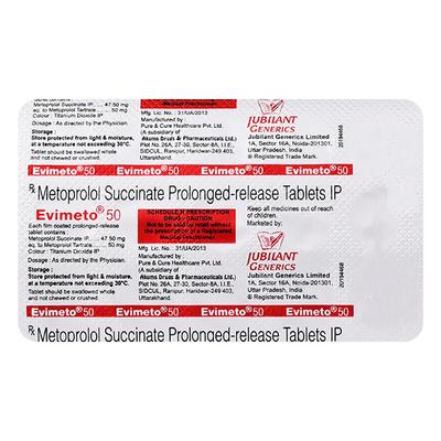 EVIMETO 50 Tablet 15's - Hypertension-Bet
