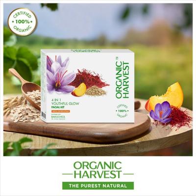 Organic Harvest 4-in-1 Vitamin A Facial Kit Increases Skin Elasticity, Ideal for Dry & 50gm 4's - Facial Kits