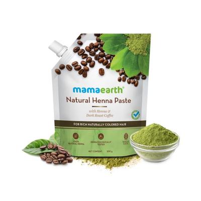Mamaearth Natural Henna Paste Ready to Apply with Henna & Dark Roasted Coffee for Rich Naturally Colored Hair 200 gm - Hair Masks & Packs