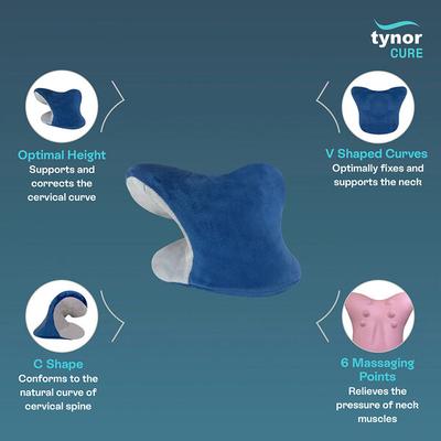 Tynor Neck Corrector & Relaxer - Grey & Blue (UN) 1's - Abdomen/Neck/Arm/Elbow Supports