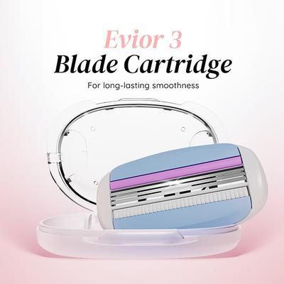 LetsShave Evior 3 Sensitive Razor 3's + Evior Whipped Shave Cream 150 gm - Women - Hair Removal Accessories