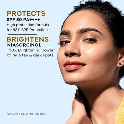 POND'S Sun Miracle, with 3% Niasorcinol, Ultra Light Gel SPF 50 for Radiant Skin 100gm - Body Sunscreen