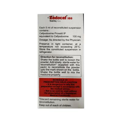 ZEDOCEF 100 Oral Suspension 30ml - Bacterial Infections-Cep