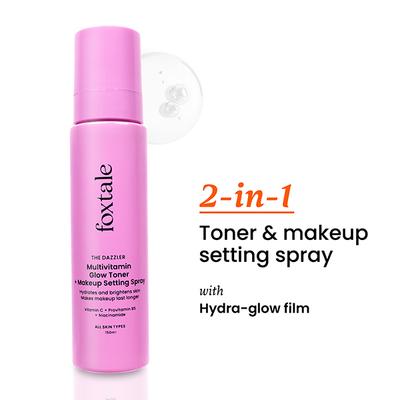 Foxtale The Dazzler Multivitamin Glow Toner + Makeup Setting Spray with Vitamin C + Provitamin B5 150 ml - Face Mists