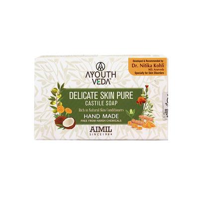 Ayouthveda Delicate Skin Pure Castile Soap 110 gm - Hand Wash & Soaps