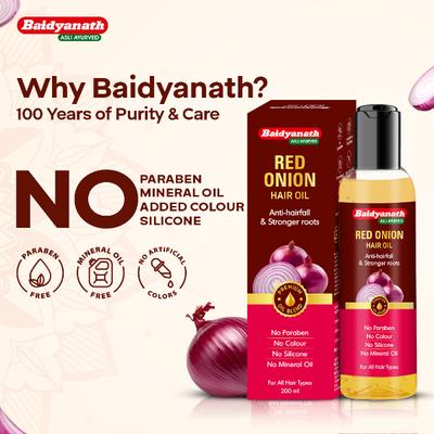 Baidyanath Red Onion Hair Oil 200 ml - Speciality Medicines
