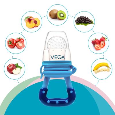 Vega Baby & Mom Silicone Fresh Fruit Feeder Nibbler - Blue 1's - Feeding & Nursing