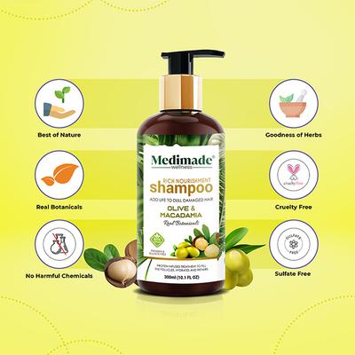 Medimade Olive And Macadamia Shampoo 300 ml - Shampoos