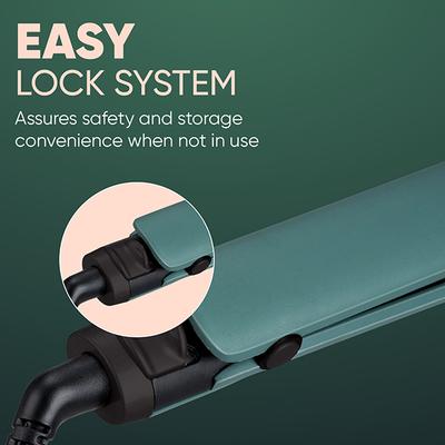 Vega Salon Smooth Hair Straightener for Women with Ceramic Coated Plates, Quick Heatup & Travel Friendly, Green (VHSH-42) 1's - Hair Dryers