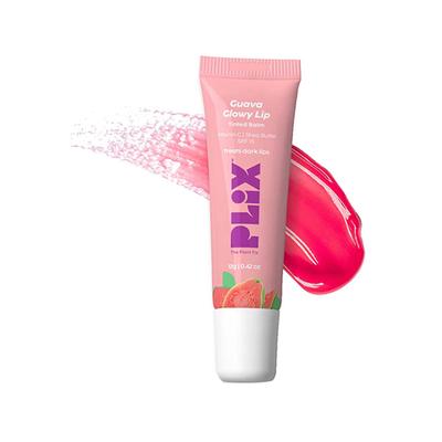 PLIX Guava Glowy Lip Balm For Smooth, Buttery Soft Lips, Shea Butter with Vitamin E, Tinted Lip Balm For Glossy, Pink Lips with SPF 15 For Sun Protection 12 gm - Lip Balms