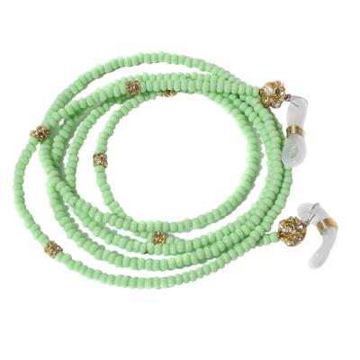 Modisch Green Moti And Golden Diamond Shine Stone Sunglasses Chain (JC-16Sg) 1's - Wearables Sunglasses